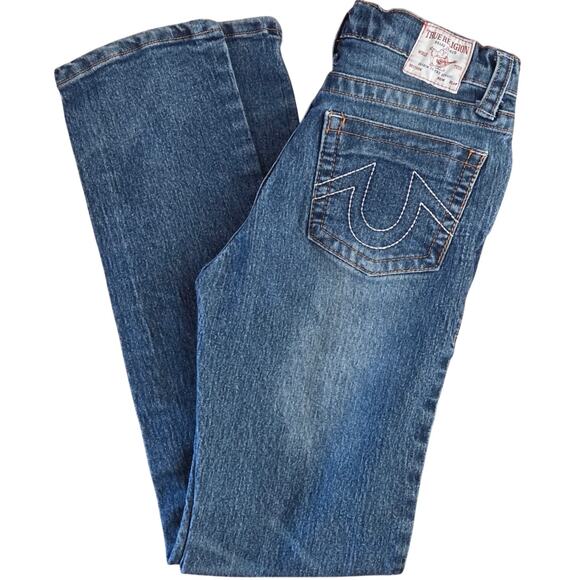 Stylish Geno True Religion Relaxed Slim Blue Jeans Size 12 - Picture 2 of 5